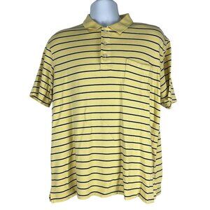 Croft & Barrow Men's Polo Shirt Size L Yellow Striped Short Sleeved
